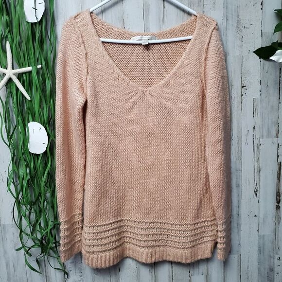 Lauren Conrad Sweater Peach Metallic Size Small - Picture 1 of 7